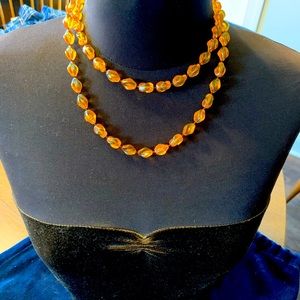 Sarah Coventry Vintage amber beaded necklace.